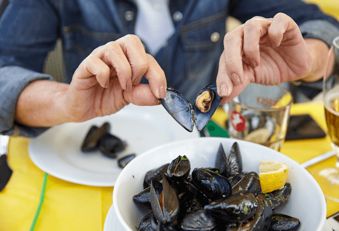sopa de vôngoles no sul da Itália