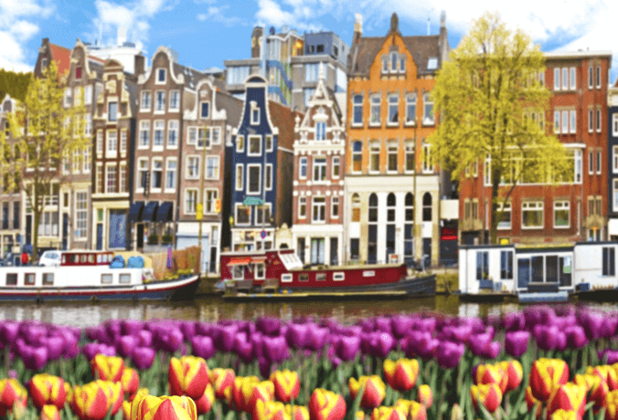 Canais Amsterdã Holanda 