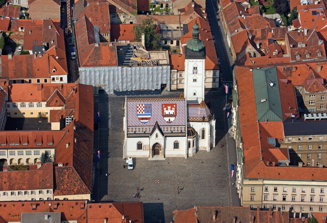 Praça de São Marcos igreja Zagreb Croácia