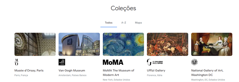 museus virtuais google arts and culture coleções