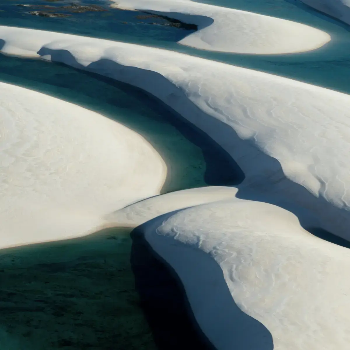 Vista aérea do Parque Nacional dos Lençóis Maranhenses