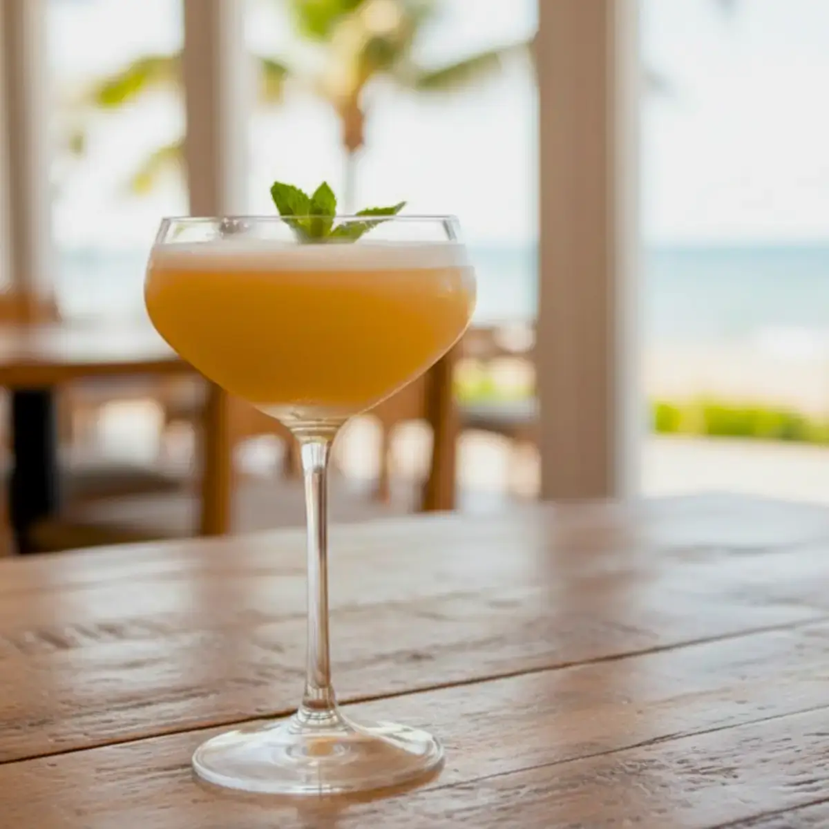 drink tropical feito com cachaça tiquira, destilado a partir da fermentação da mandioca